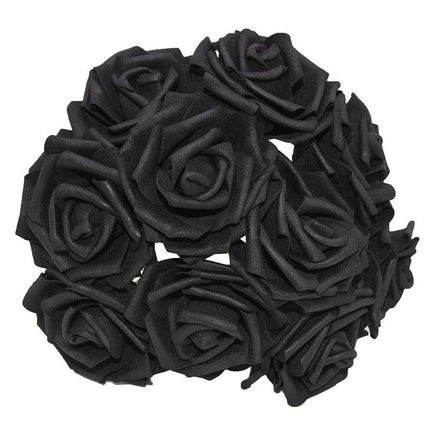 Chic 25-Piece Gray Foam Rose Arrangement - Lifelike and Effortless Decor - Très Elite