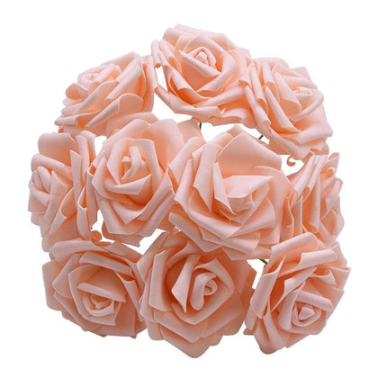 Chic 25-Piece Gray Foam Rose Arrangement - Lifelike and Effortless Decor - Très Elite