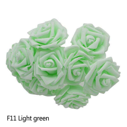 Chic 25-Piece Gray Foam Rose Arrangement - Lifelike and Effortless Decor - Très Elite