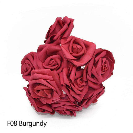 Chic 25-Piece Gray Foam Rose Arrangement - Lifelike and Effortless Decor - Très Elite