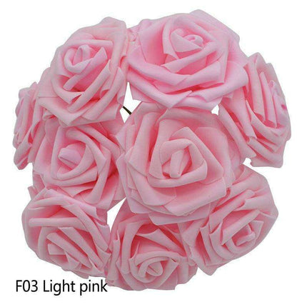 Chic 25-Piece Gray Foam Rose Arrangement - Lifelike and Effortless Decor - Très Elite