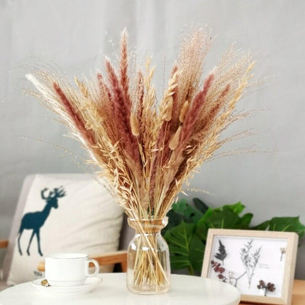 Chic 30-Piece Natural Dried Pampas Grass Rabbit Tail Bundle for Stylish Home Decor - Très Elite
