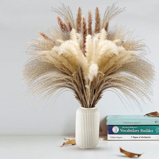 Chic 60-Piece Dried Pampas Grass Stems for Stylish Home and Wedding Arrangements