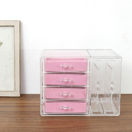 Chic Acrylic Jewelry Storage Box with Drawer Compartments and Earring Holder Display - Très Elite