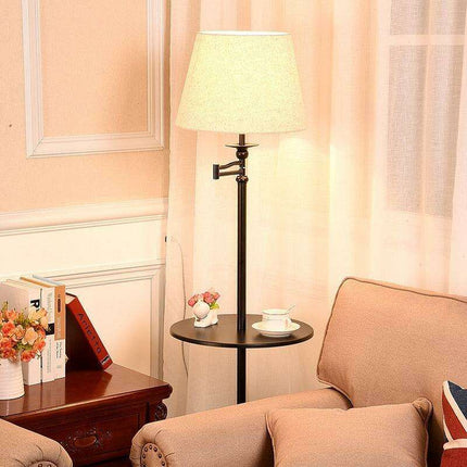 Chic Adjustable Nordic LED Floor Lamp with Fabric Shade and Sturdy Iron Base - Très Elite