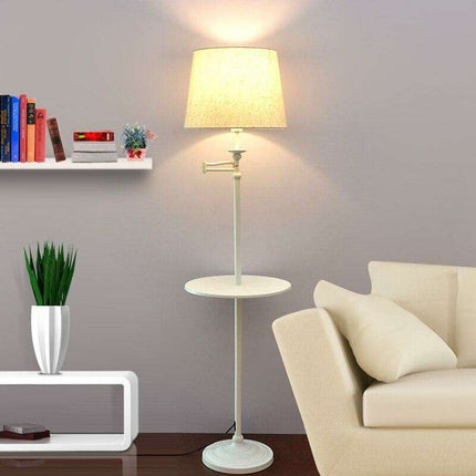 Chic Adjustable Nordic LED Floor Lamp with Fabric Shade and Sturdy Iron Base - Très Elite