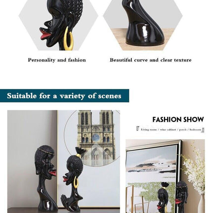 Chic Black Resin Love Sculptures for Elegant Home Decor - Très Elite