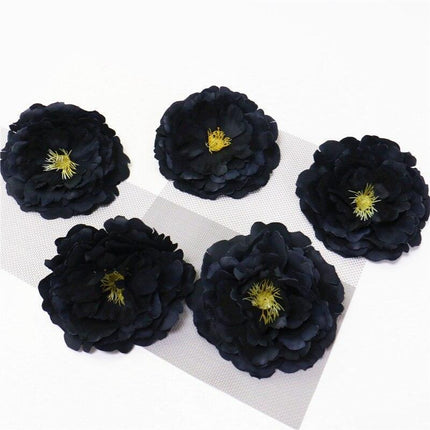 Chic Black Rose Tulip Latex Floral Arrangement - Set of 15 Handcrafted Elegance