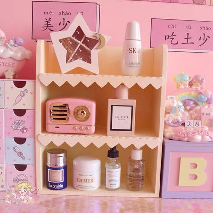 Chic Blush Pink Wooden Desktop Organizer - Très Elite