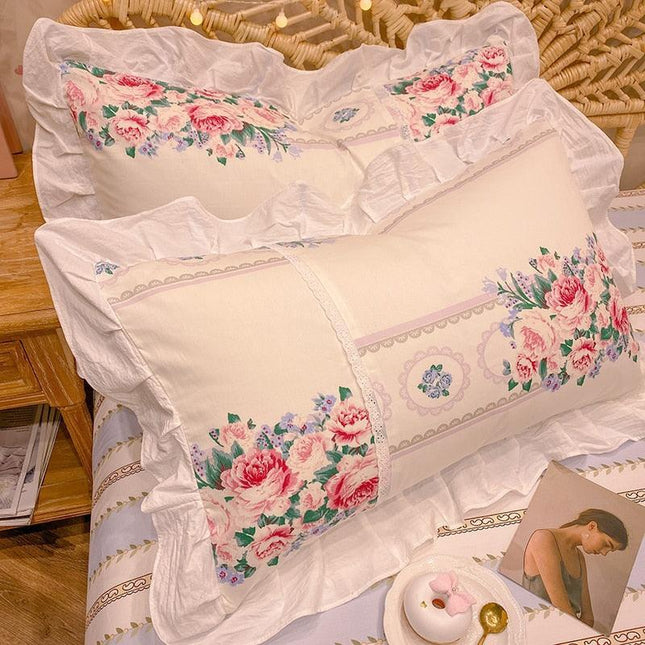 Chic Botanical Cotton Pillowcase Duo for King-Sized Pillows
