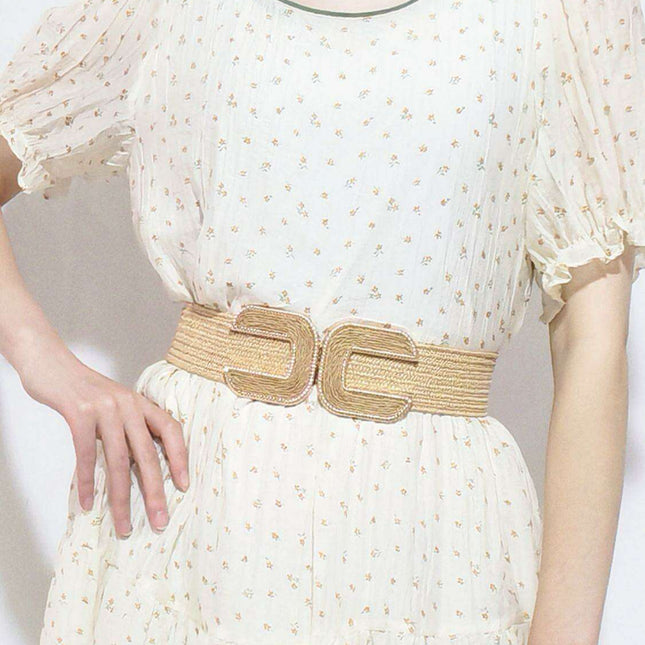 Chic Braided Waist Belt with Textured Design