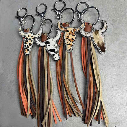 Chic Bull-Shaped Cowhide Keychain for Fashionable Statement - Très Elite