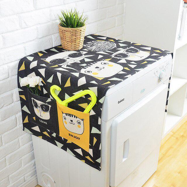 Chic Cartoon-Printed European Linen Dust Cover for Superior Protection