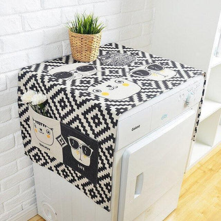 Chic Cartoon-Printed European Linen Dust Cover for Superior Protection