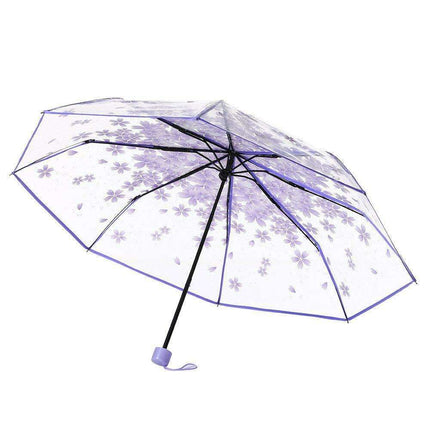 Chic Cherry Blossom UV-Proof Sunshade with Extended Grip Handle - Très Elite
