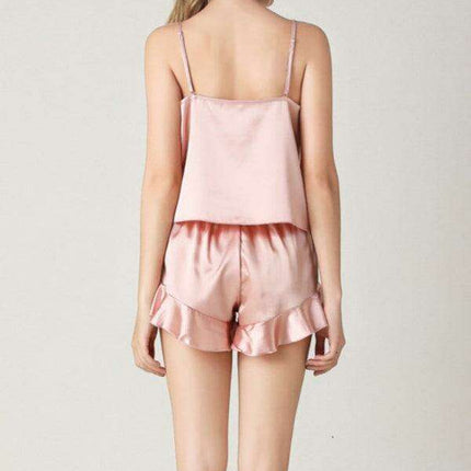 Chic Comfort V-Neck Cami and Shorts Sleepwear Set for Women - Très Elite