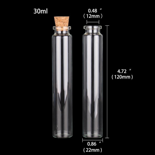 Chic Cork-Stoppered Glass Bottle Set - 10 Stylish Vials for Crafts and Decor