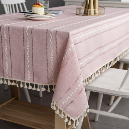 Chic Cotton-Linen Tablecloth Set for Dining, Photography, and Home Decor- Très Elite- Très Elite