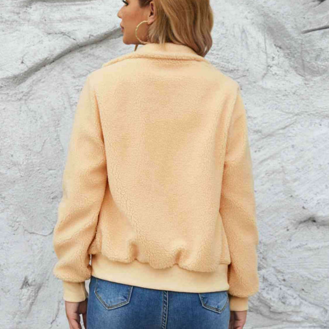 Chic Cozy Mock Neck Zip-Up Sweater Jacket