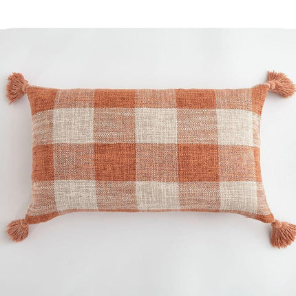 Elegant Cream White Tassel Pillow Cover - Dual Design with Sophisticated Patterns - Très Elite
