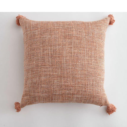 Elegant Cream White Tassel Pillow Cover - Dual Design with Sophisticated Patterns - Très Elite