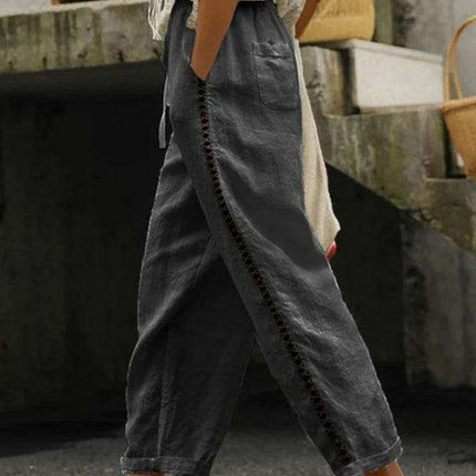 Chic Cropped Linen Blend Pants - Comfortable and Fashionable Capri Style - Très Elite