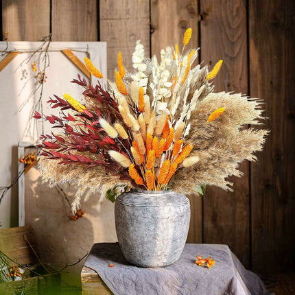 Chic Dried Pampas Grass and Bunny Tail Floral Arrangement - Très Elite