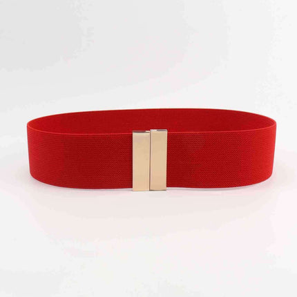 Chic Elastic Belt with Sleek Alloy Buckle - A Stylish Addition for Any Ensemble