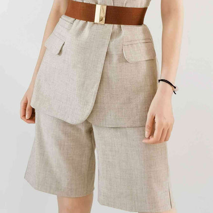 Chic Elastic Belt with Sleek Alloy Buckle - A Stylish Addition for Any Ensemble - Très Elite