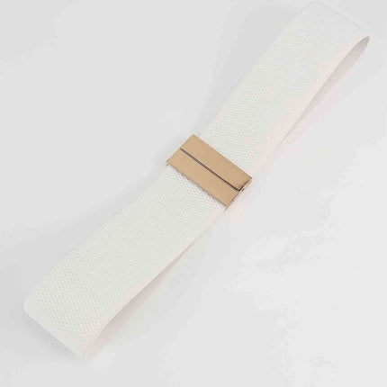 Chic Elastic Belt with Sleek Alloy Buckle - A Stylish Addition for Any Ensemble - Très Elite