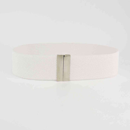Chic Elastic Belt with Sleek Alloy Buckle - A Stylish Addition for Any Ensemble