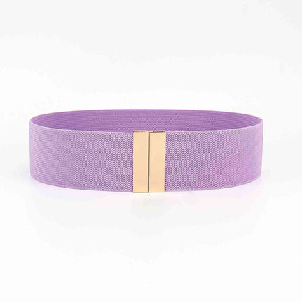 Chic Elastic Belt with Sleek Alloy Buckle - A Stylish Addition for Any Ensemble