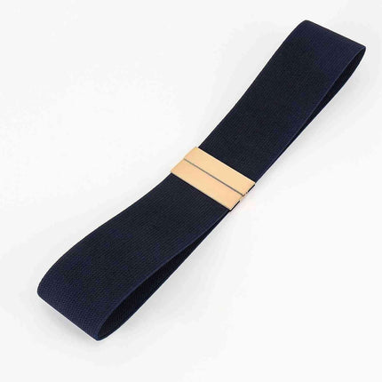 Chic Elastic Belt with Sleek Alloy Buckle - A Stylish Addition for Any Ensemble - Très Elite