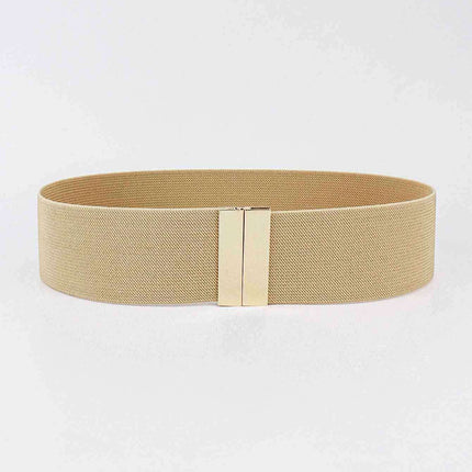 Chic Elastic Belt with Sleek Alloy Buckle - A Stylish Addition for Any Ensemble