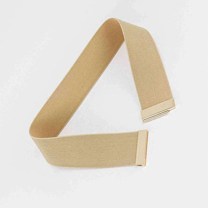 Chic Elastic Belt with Sleek Alloy Buckle - A Stylish Addition for Any Ensemble - Très Elite