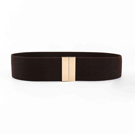 Chic Elastic Belt with Sleek Alloy Buckle - A Stylish Addition for Any Ensemble