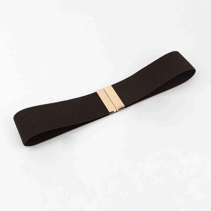 Chic Elastic Belt with Sleek Alloy Buckle - A Stylish Addition for Any Ensemble - Très Elite