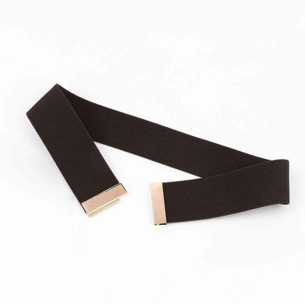 Chic Elastic Belt with Sleek Alloy Buckle - A Stylish Addition for Any Ensemble - Très Elite
