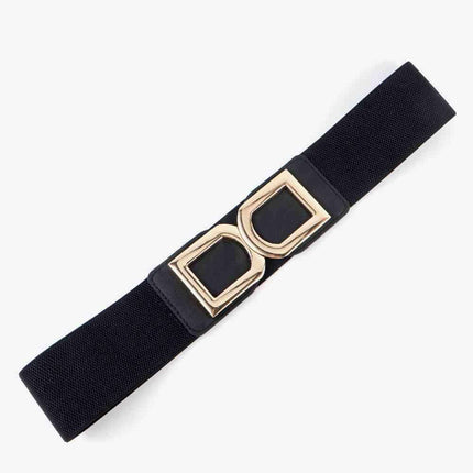 Chic Elastic PU Leather Belt with Stylish Double D Buckle