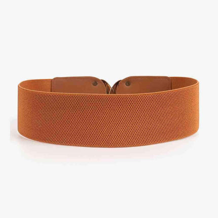 Chic Elastic PU Leather Belt with Stylish Double D Buckle