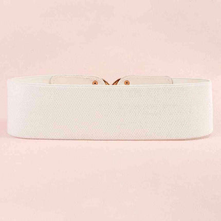Chic Elastic PU Leather Belt with Stylish Double D Buckle