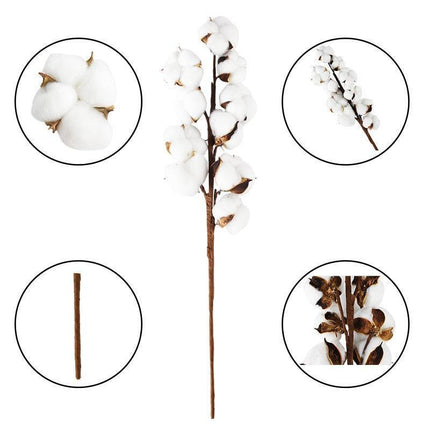 Chic Eucalyptus & Cotton Floral Decor Ensemble - 14 Piece Home Accent Set