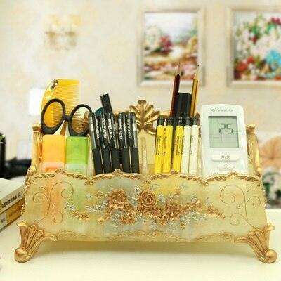 Chic European Resin Tissue Organizer - Vintage Style Home Accent