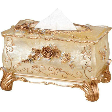 Chic European Resin Tissue Organizer - Vintage Style Home Accent