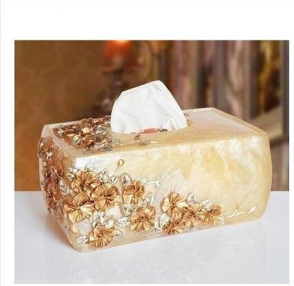 Chic European Resin Tissue Organizer - Vintage Style Home Accent