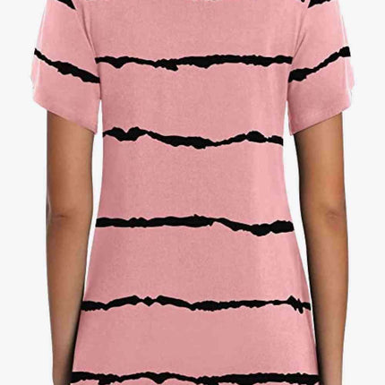 Chic Floral V-Neck Top with Delightful Petal Sleeves