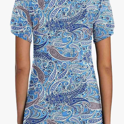 Chic Floral V-Neck Top with Delightful Petal Sleeves