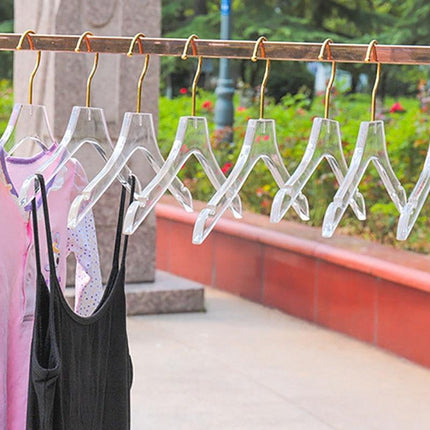 Chic Gold-Accented Clear Acrylic Hangers for Kids - Set of 5