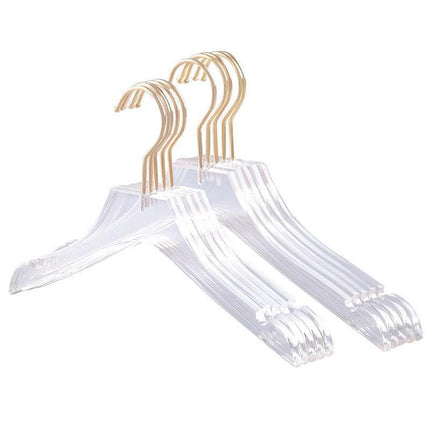 Chic Gold-Accented Clear Acrylic Hangers for Kids - Set of 5