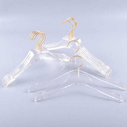 Chic Gold-Accented Clear Acrylic Hangers for Kids - Set of 5